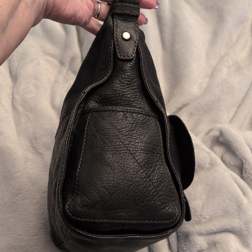 🌼Fossil Set🌼 Black Pebbled Leather Hobo Shoulder Bag & Wallet - Picture 5 of 16